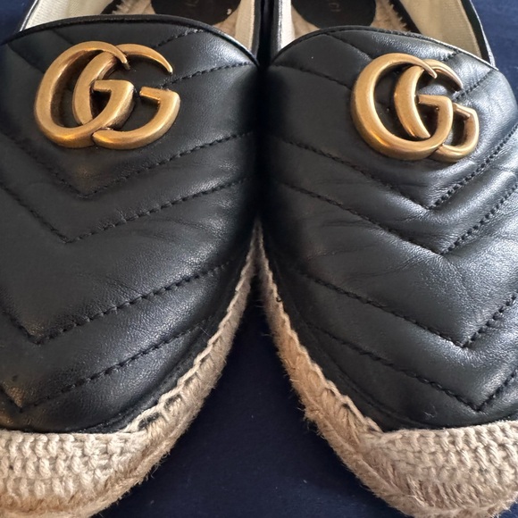 Authentic Gucci
Women's Black Pilar Ballet Quilted Leather Flatform Espadrilles - Picture 6 of 9
